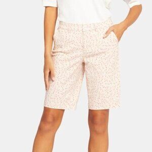 NYDJ Beige Pink Sweet Home Floral Lift Tuck Bermuda Shorts 6 NWT